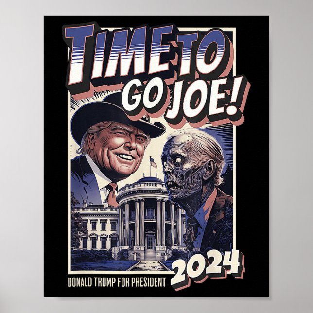 Affiche Aller Joe Funny Pro Trump &amp; Zombie Biden 2024 (Devant)