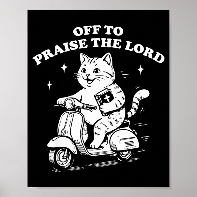 Affiche Aller louer le seigneur drôle de foi de chat chrét (Devant)