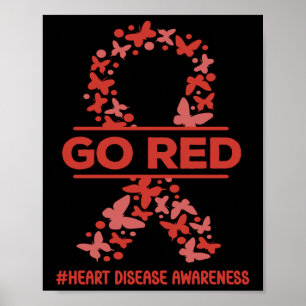 Affiche Aller Rouge Pour Les Femmes Maladies Cardiaques Se