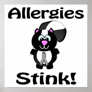 Affiche Allergies puent Skunk Conception de sensibilisatio