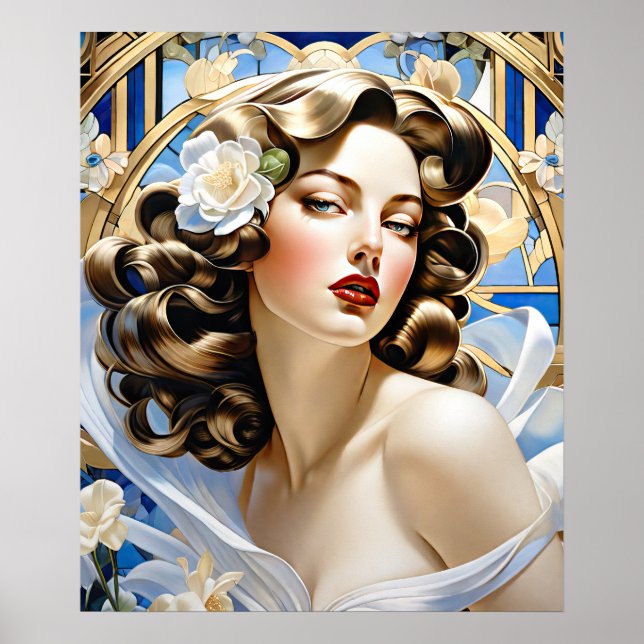 Affiche Allesia de peinture Art Nouveau style Mucha (Devant)