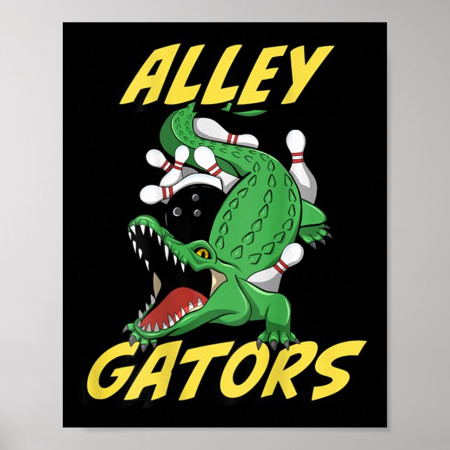 Affiche Alley Gators Bowling Team Byckside Print Alligator (Devant)