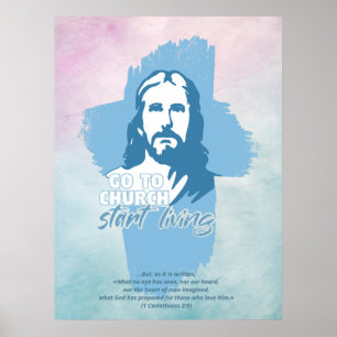 Affiche Allez À L'Église... ! Jésus-Christ. Christian Prea