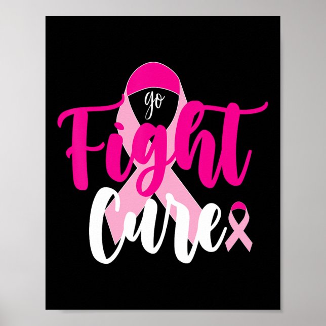 Affiche Allez combattre Cure Rose Ruban Sensibilisation au (Devant)