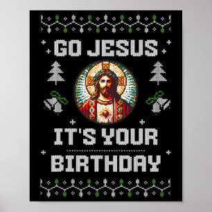 Affiche Allez Jésus C'est ton anniversaire Drôle Mauvais N