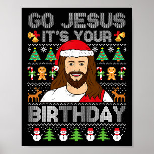 Affiche Allez Jésus C'est ton Anniversaire Vilain Chandail