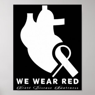 Affiche Allez Rouge en Février Sensibilisation aux Maladie