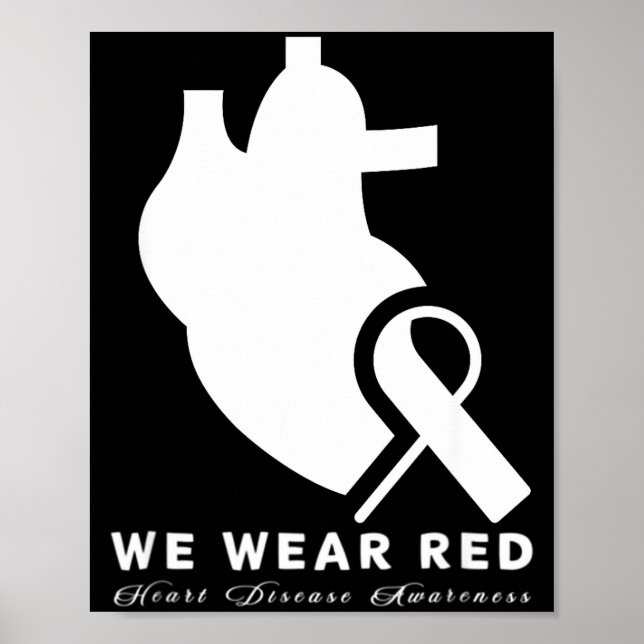 Affiche Allez Rouge en Février Sensibilisation aux Maladie (Devant)