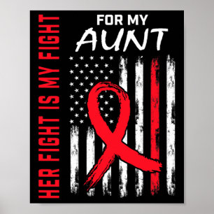 Affiche Allez Rouge Son Combat Tante Maladie Cardiaque Sen