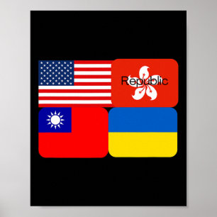 Affiche Alliance de la liberté États-Unis Hong Kong Républ