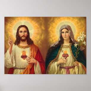 Affiche Alliance des Coeurs de Jésus et Marie Immaculée