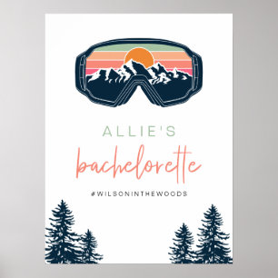 Affiche ALLIE Colorful Mountain Ski Bachelorette Bienvenue