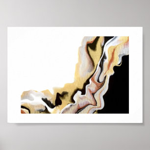 Affiche Alligare Golden Abstract Acrylic Fluid Art