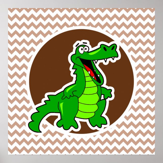Affiche Alligator ; Brown Chevron (Devant)