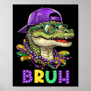 Affiche Alligator Bruh Mardi Gras Costume Ados du Carnaval