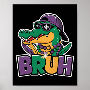 Affiche Alligator Bruh Mardi Gras Costume Carnaval Ados