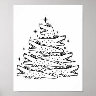 Affiche Alligator Christmas Tree Swea