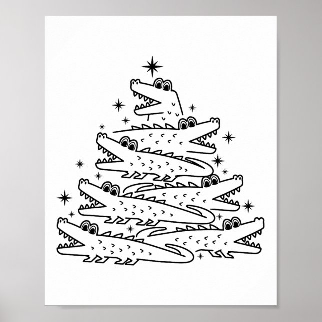 Affiche Alligator Christmas Tree Swea (Devant)