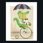 Affiche Alligator en vélo à Paris<br><div class="desc">Illustration amusante d'un alligator à vélo à Paris.</div>