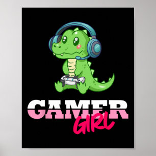 Affiche Alligator Gamer Girl Gaming