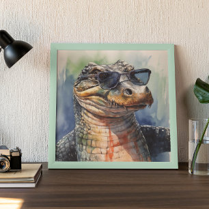 Affiche alligator portant des lunettes de soleil