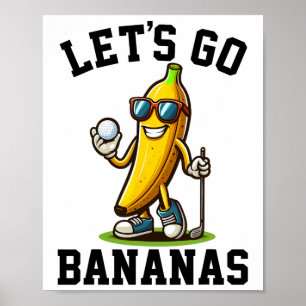 Affiche Allons Bananes Vintage Banane Amateur de Golf