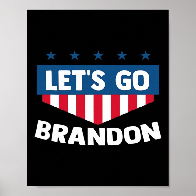 Affiche Allons Brandon Tee Funny Sarcastique tendance Let  (Devant)