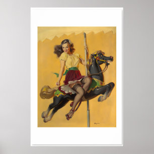 Affiche Allons faire un tour ensemble Cheval de carrousel 