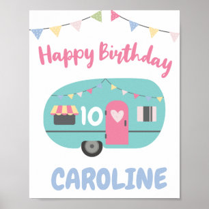 Affiche Allons glaner la fille joyeuse fête d'anniversaire