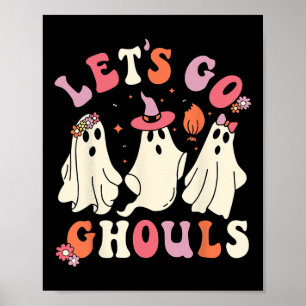 Affiche Allons Gouls Drôle Éffrayant Fantôme Halloween pou