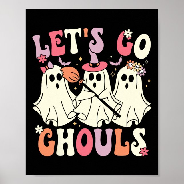 Affiche Allons Gouls Halloween Ghost Costume Retro Groo (Devant)