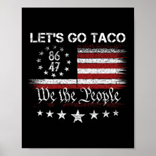 Affiche Allons Taco 8647 Drapeau États-Unis 86 47 Hommes F