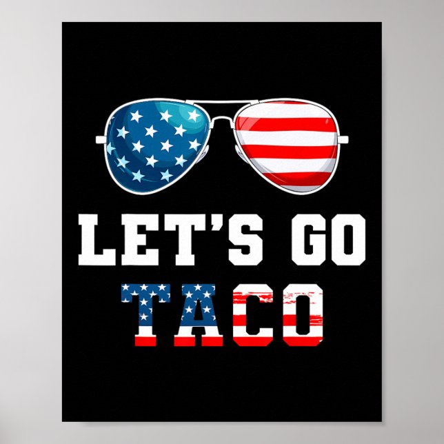 Affiche Allons Taco Funny 2025 Rouge Blanc Et Bleu Sungle (Devant)