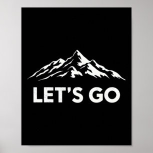 Affiche Allons-y Aventure Randonnée Montagne Enthousiaste