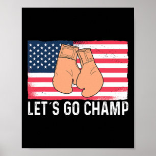 Affiche Allons-y Champ Kickboxing Boxe Sports Combattant