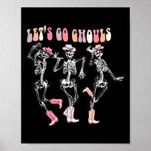 Affiche Allons-y Ghouls Danser Skeleton Cowboy Western Ha