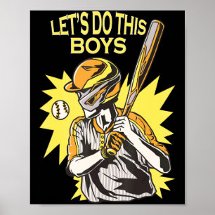 Affiche Allons-y les garçons Baseball Sport Joueur Équipe