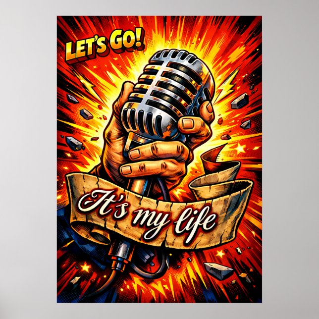 Affiche Allons-y ! Rock & musique, illustrations de bande  (Devant)