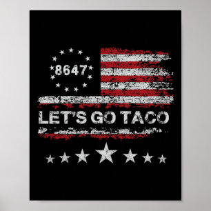 Affiche Allons-y Taco 8647 Drapeau américain 86 47 Hommes