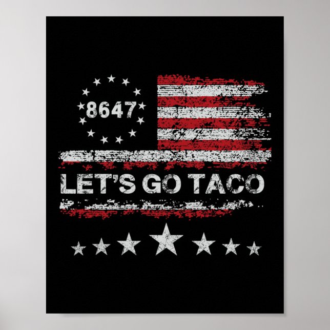 Affiche Allons-y Taco 8647 Drapeau américain 86 47 Hommes  (Devant)