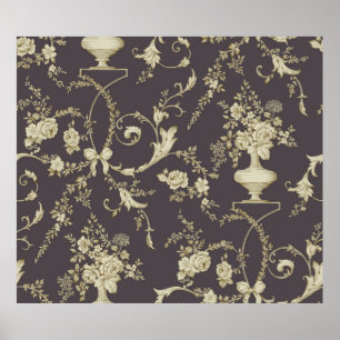Affiche Allover multi motif flowers ornament Seamless patt