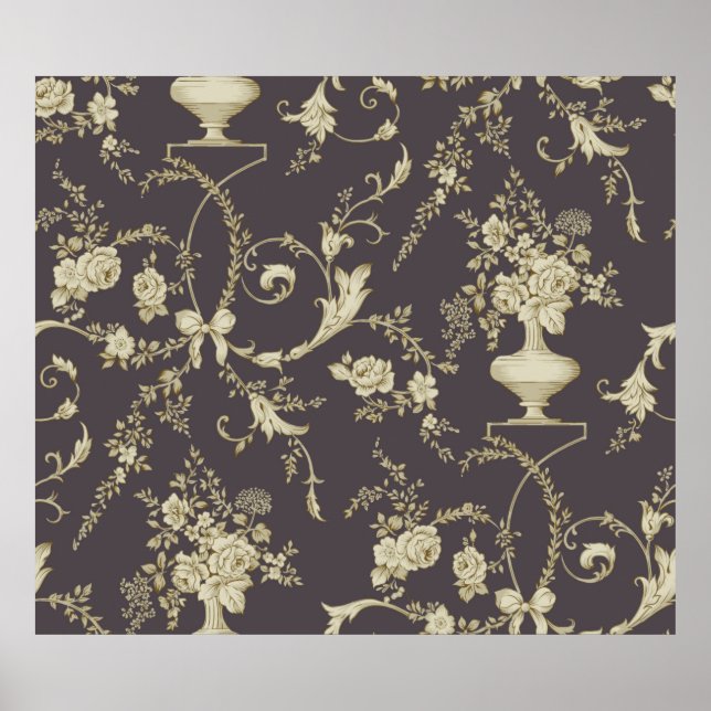 Affiche Allover multi motif flowers ornament Seamless patt (Devant)