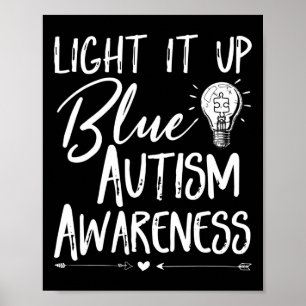 Affiche Allumer L'Autisme Bleu Je Porte Le Bleu Pour L'Aut