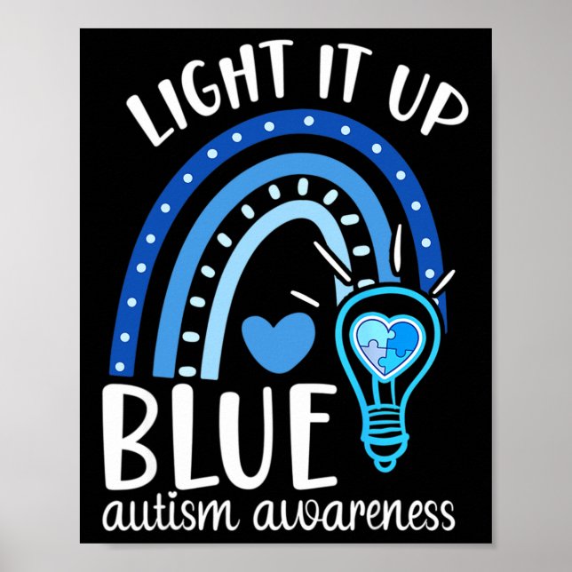 Affiche Allumez-Le Bleu Autisme Tee Je Porte Bleu Pour Aut (Devant)
