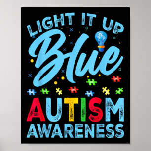 Affiche Allumez-le Sensibilisation sur l'autisme Bleue Hom