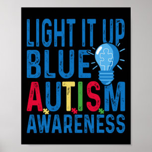 Affiche Allumez-le Sensibilisation sur l'autisme Bleue Hom