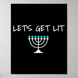 Affiche Allumons la ménorah juive de Hanouka Chanukkah