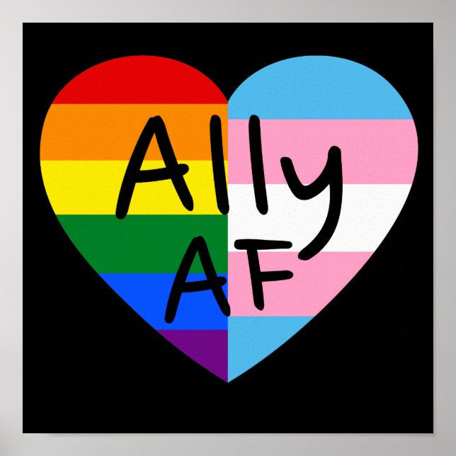 Affiche Ally AF III - Drapeau LGBTQ Gay Trans Queer Pride (Devant)