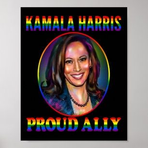 Affiche Ally Kamala Harris Notre Vp Lgbt Gay pride Drapeau