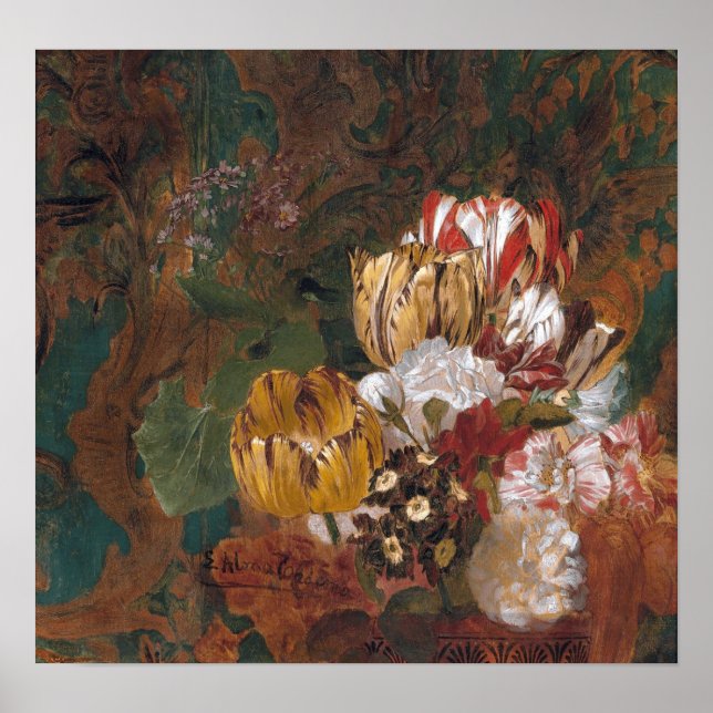 Affiche Alma-Tadema - Nature morte aux tulipes (Devant)